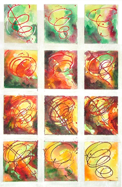 Studies for Chasing the Void, 2010, acrylic and watercolour on paper (63x44cms)